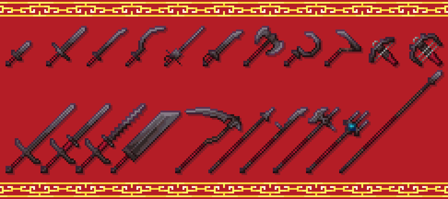 All types of weapons
