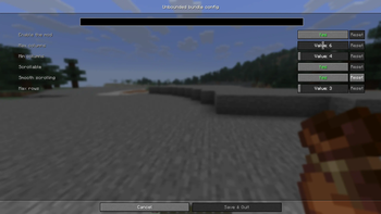 Config screen