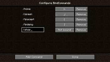 Configuration menu