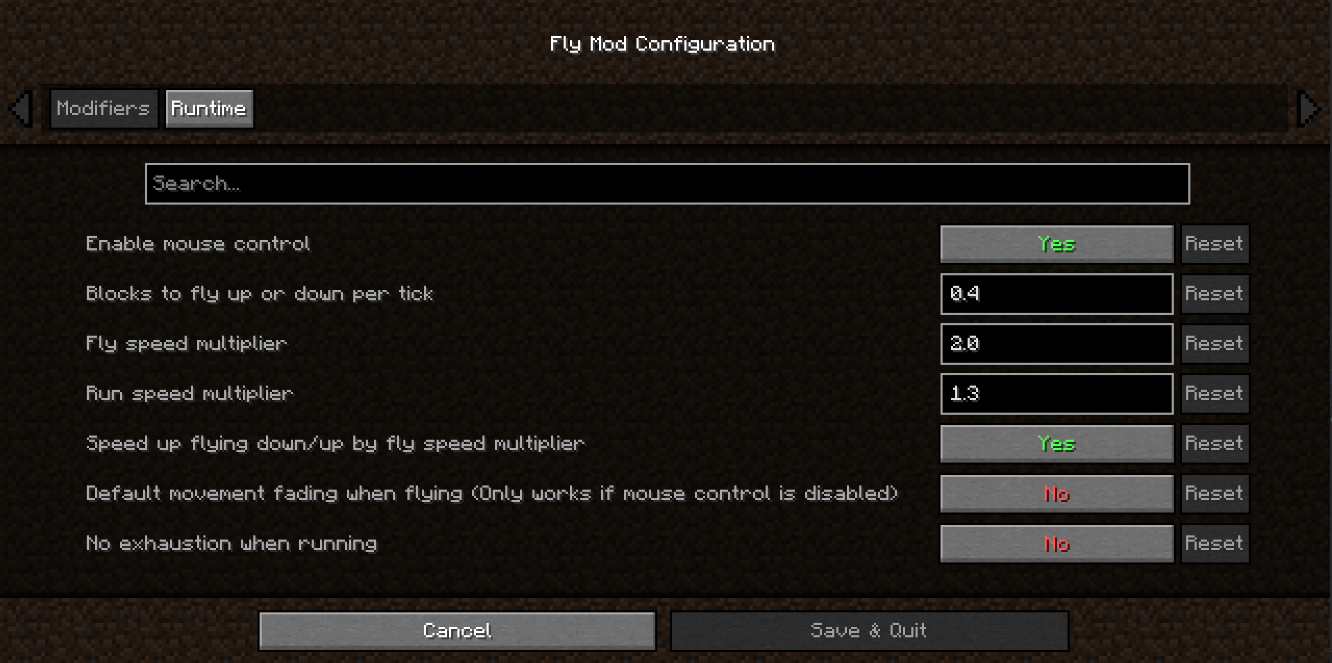 Modifier Config