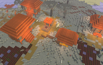 How a village looks with eclipse shaders+ The texture pack
