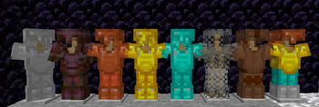 All different sets of armor