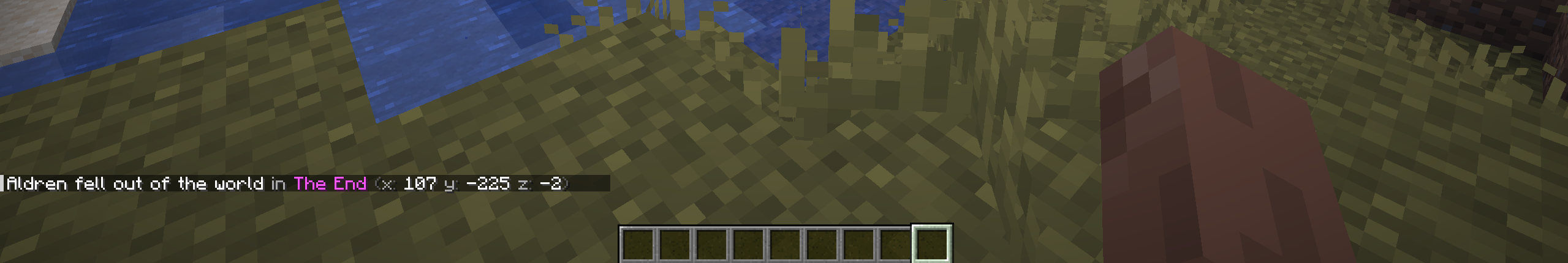 Death message with The End location details