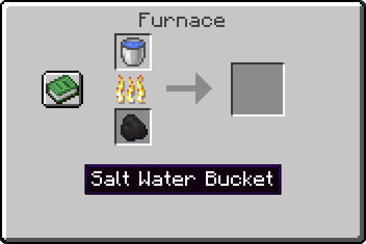 A Salt Water Bucket cooking into twelve Salt and leaving an empty Bucket in a furnace.