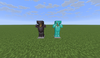 Netherite set compared to diamond