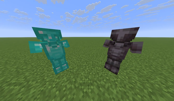 Retextured Netherite and vanilla Diamond armors