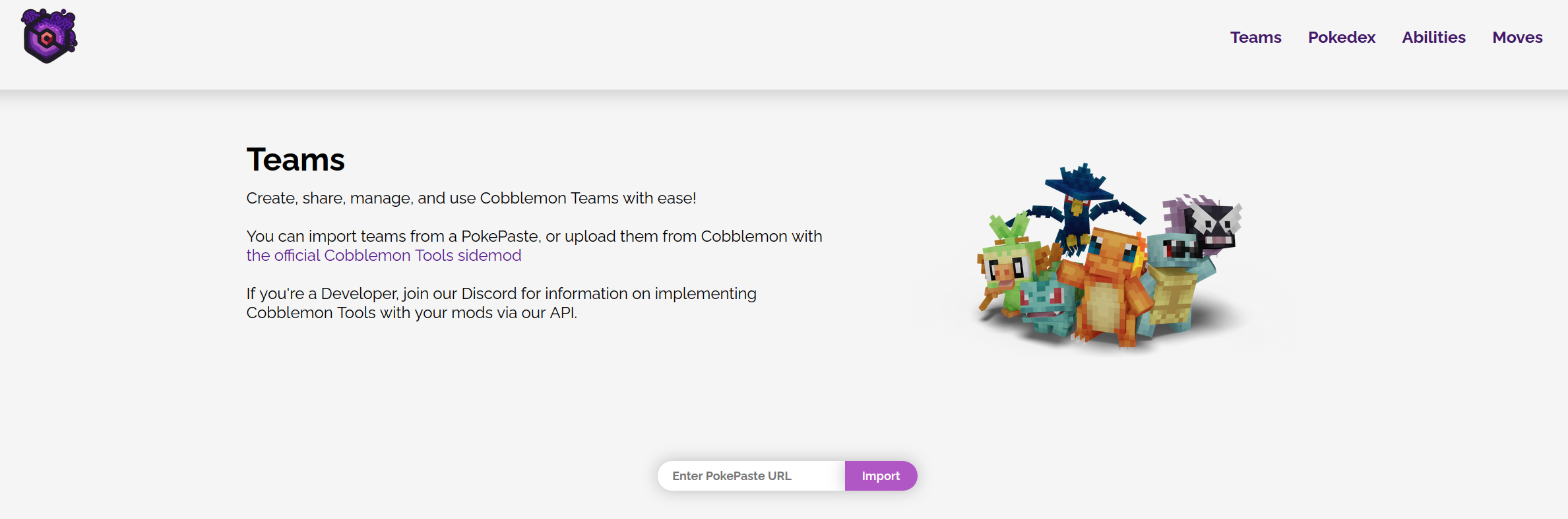 Cobblemon Tools Team Page