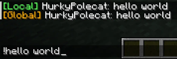 A global text message using the default prefix.