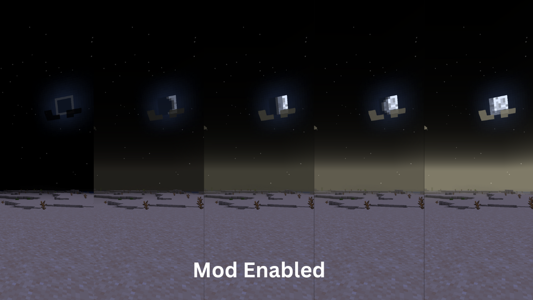 An image showing the different moon phases and how they affect fog colors.