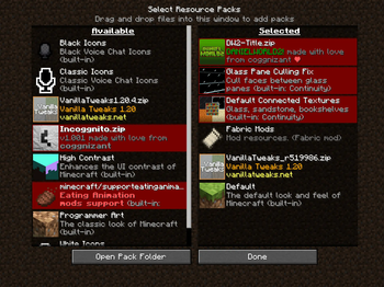 Select Resource Packs