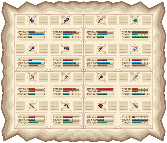 All the starter weapons