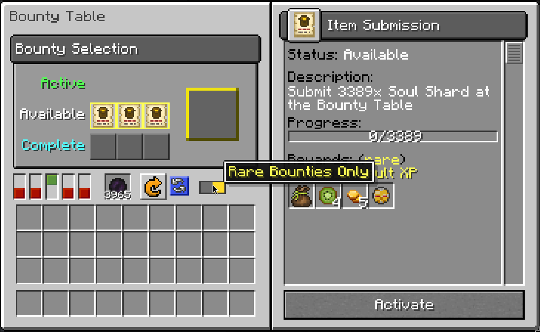 Bounty Table