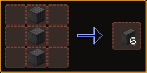 Full blocks being crafted into their vertical slab variant