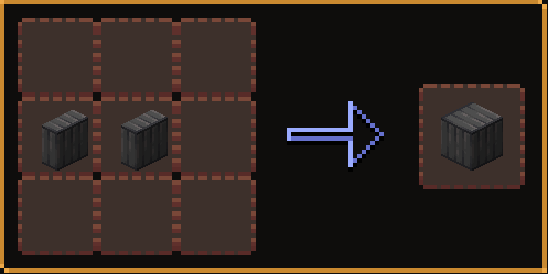 Vertical slabs being crafted into their block variant
