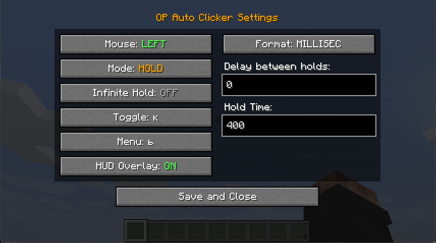 In-Game Configuration GUI