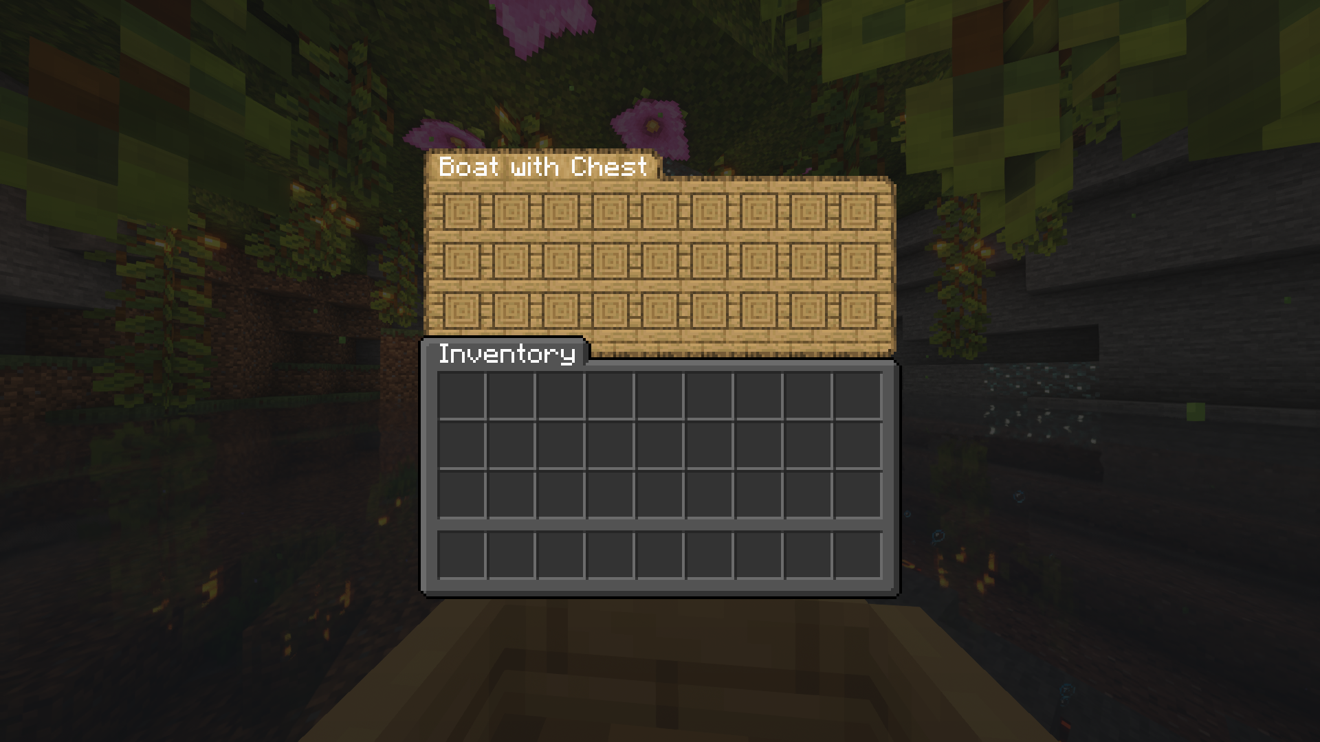 Oak boat with chest (dark inventory)