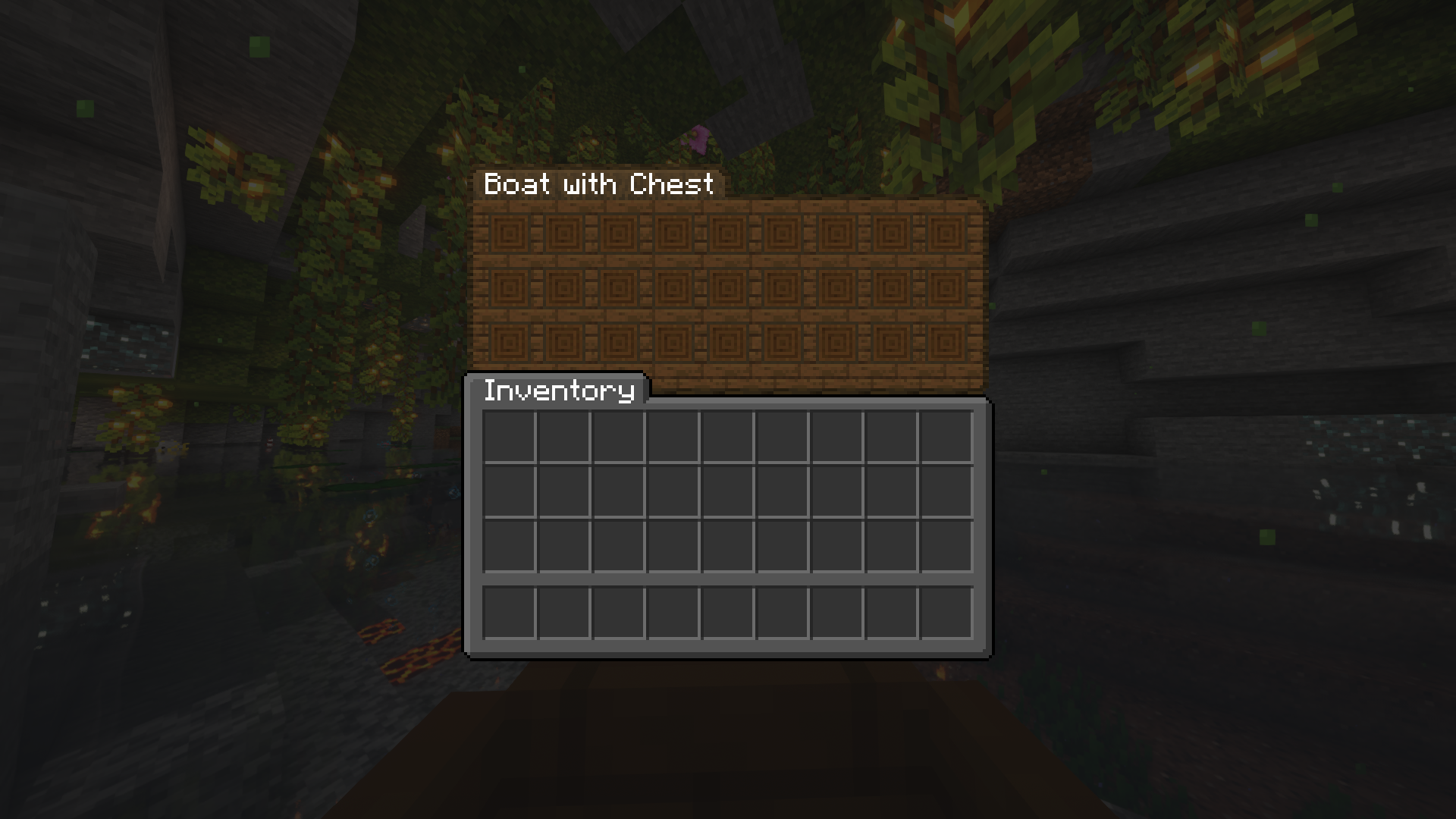Dark oak boat with chest (dark inventory)