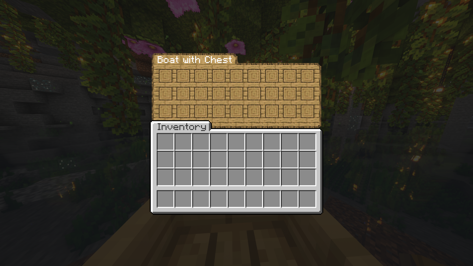 Oak boat with chest (light inventory)