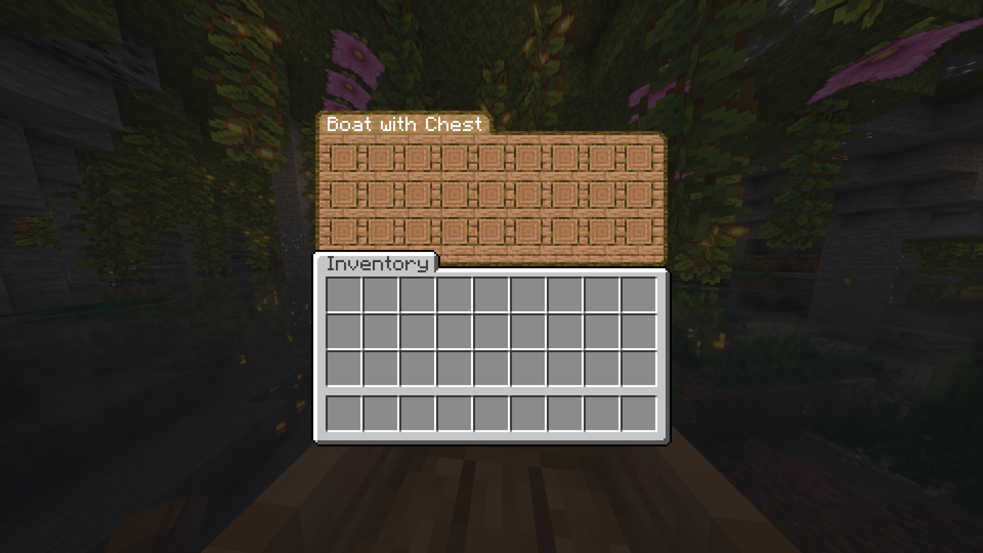 Jungle boat with chest (light inventory)