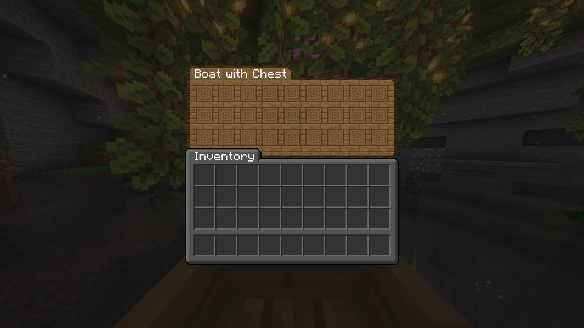 Spruce boat with chest (dark inventory)