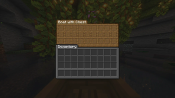 Spruce boat with chest (dark inventory)