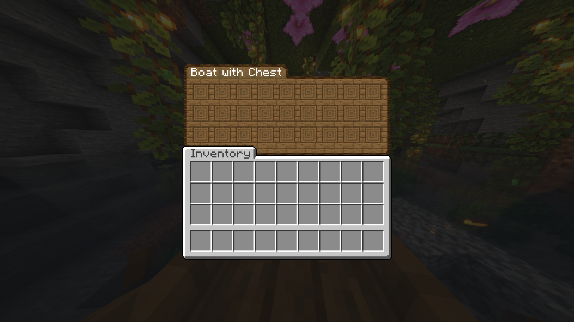 Spruce boat with chest (light inventory)