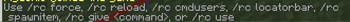 List of commands that can be used