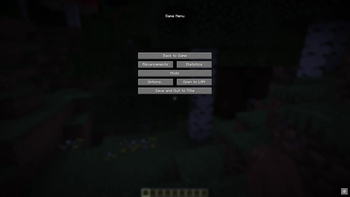 Pause menu