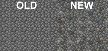 Comparison of vanilla vs Colorful Cobblestone