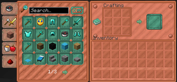 Crafting table and recipe book