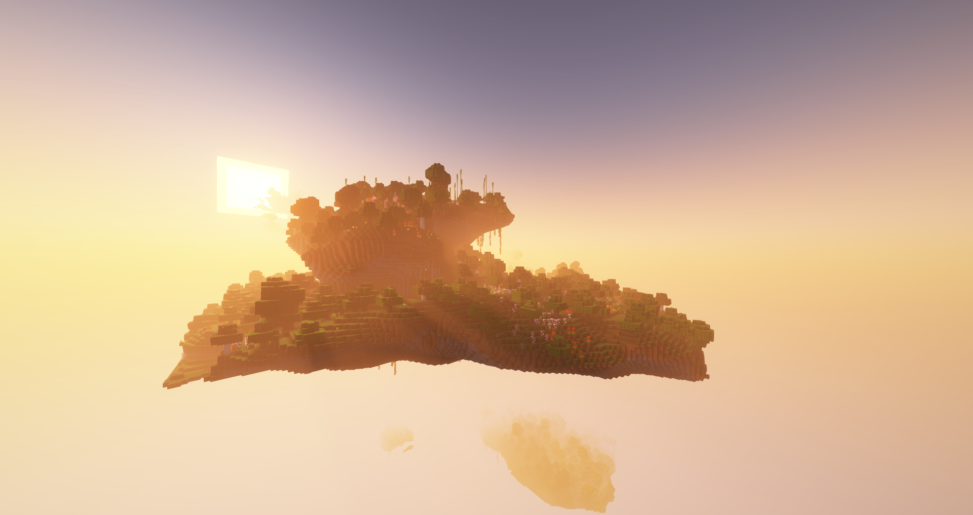Flower Forest Island at Sunset