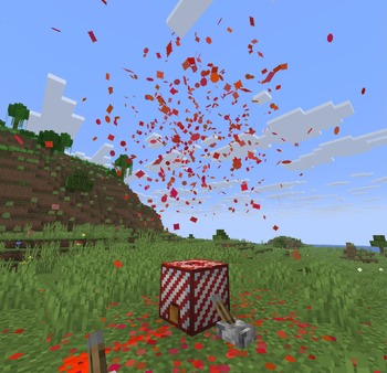 Confettinator shoots red confetti
