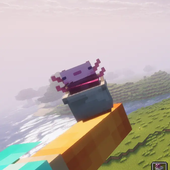 Animated 3D Axolotl bucket for Totem and Shield — screenshot 3