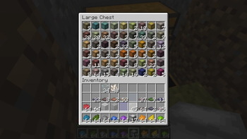 Chest filled with many random coloured blocks