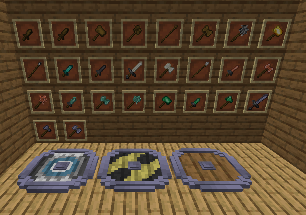 Weaponry, Shields and Tools