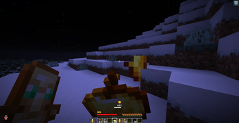 How it looks while consuming a golden apple.