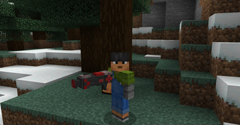 Holding Redstone Dubstep Gun
