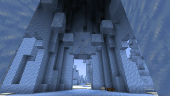 Boss encased in ice