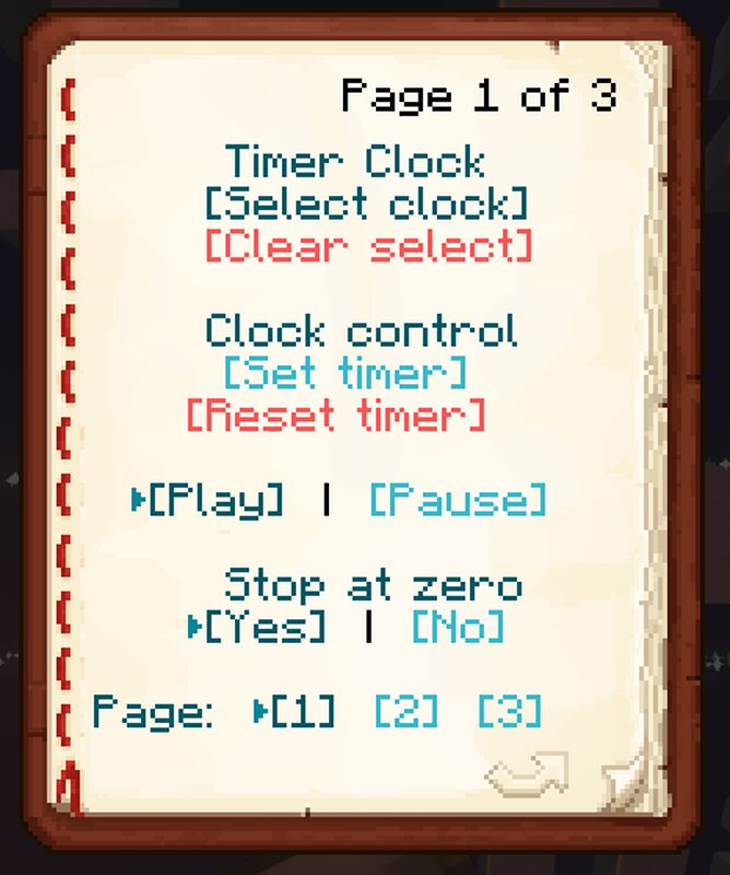 Timer setting menu