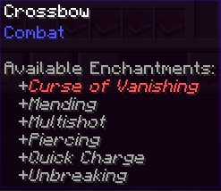 Crossbow with no enchantments