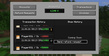 Main Banking Interface / Transaction History