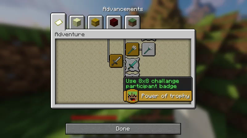 Advancement tab