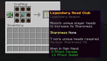 Crafting recipe + description