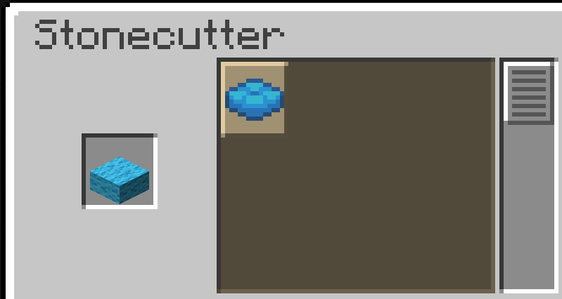 Wool slab in a stonecutter