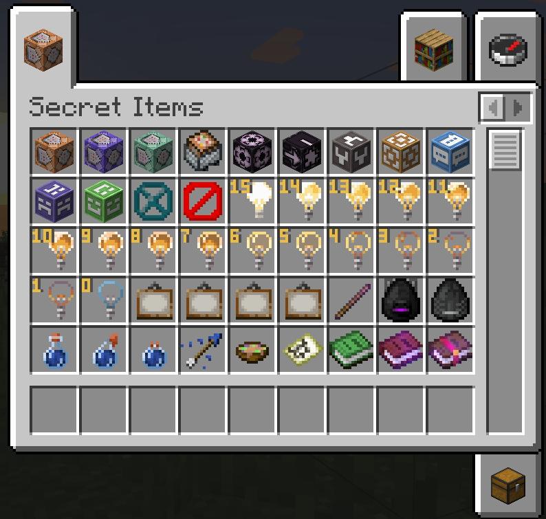 Secret Items Tab Preview