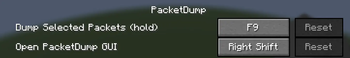 PacketDump Settings