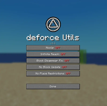 Main mod menu