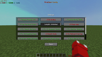Settings screen