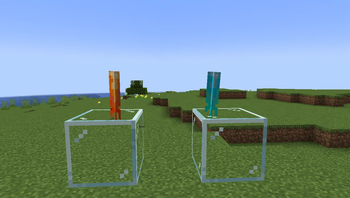 le projectile (normal on left spectral on right)