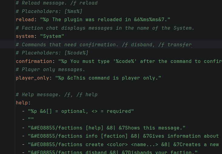 Messages Configuration